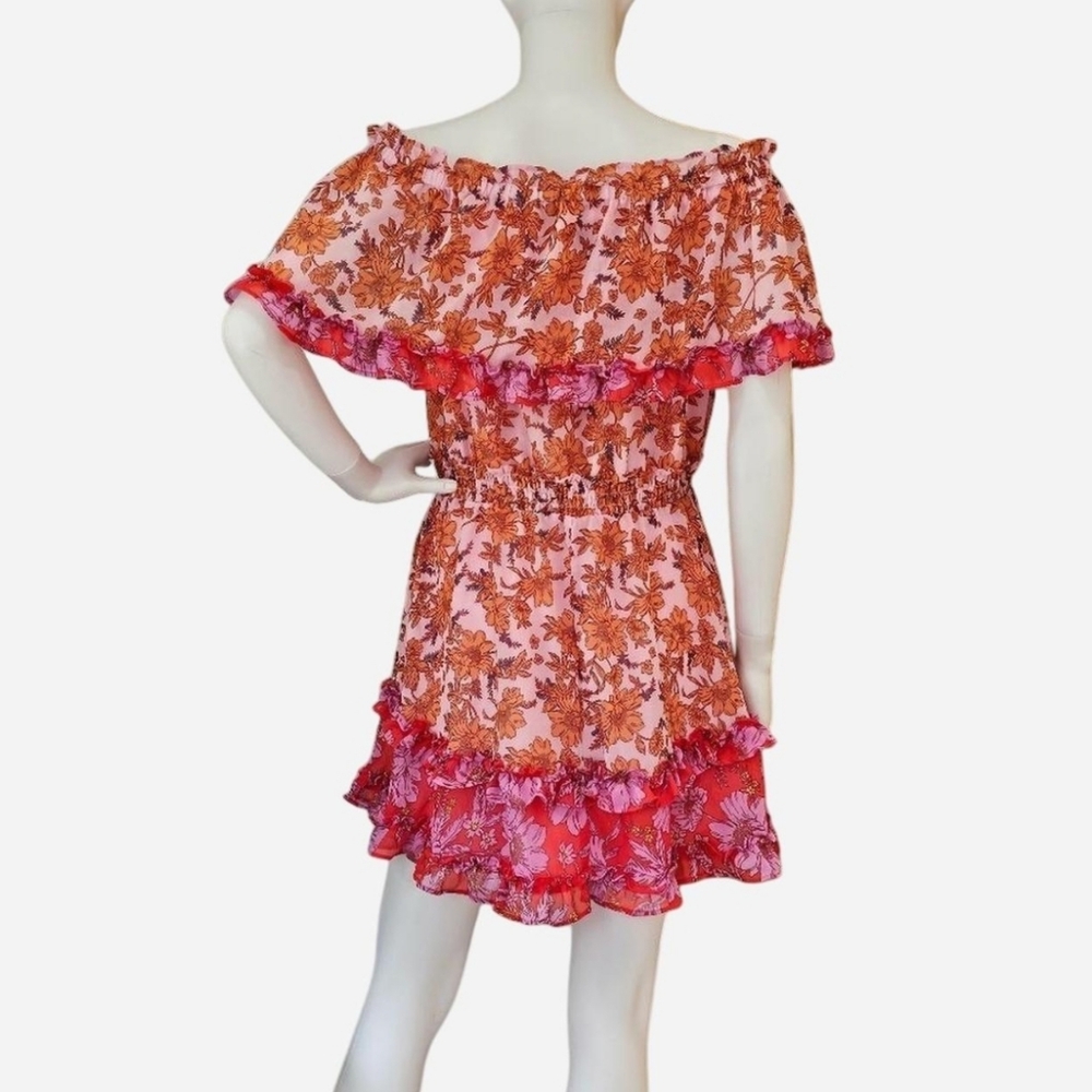 JESSICA SIMPSON size M Amelia Ruffle Floral Off-Shoulder mini dress - Picture 5 of 10